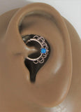 Surgical Steel Filigree Blue Opal Hoop Seamless 16 gauge - I Love My Piercings!