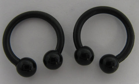 Black Flexible Bioplast Hospital Retainers No Metal Horseshoes 16 gauge 8mm Diameter - I Love My Piercings!