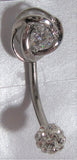 Surgical Steel Clear Gem Flower Swirl Crystal Ball VCH Clitoral Clit Hood Ring 14 gauge - I Love My Piercings!