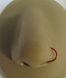Red Seamless Continuous Nose Nostril Hoop Ring 20 gauge 20g - I Love My Piercings!
