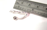Sterling Silver VCH Hood Clit Bar Clear Dark Blue Loops Crystals CZ 14 gauge 14g - I Love My Piercings!