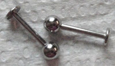 Surgical Steel Studs Posts 14 gauge 14g 12mm 5mm balls - I Love My Piercings!
