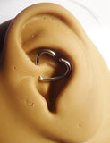 Surgical Steel Heart Daith Piercing Barbell Fancy Stud 16 gauge 16g - I Love My Piercings!