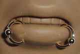 Pair GOLD Lip Snake Bites Bottom Lip Rings Hoops 14 gauge 14g 10mm - I Love My Piercings!