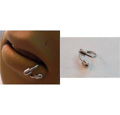 Twisted Steel Bottom Side of Lip Ring Piercing 16g 16 gauge 8mm Hoop - I Love My Piercings!