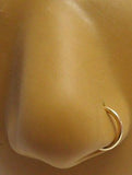 GOLD TITANIUM Captive Bead CBR Hoop Nose Ring 16 gauge 16g 8mm - I Love My Piercings!