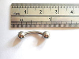 Plain Balls Surgical Steel Curved Barbell Belly Navel Ring 14 gauge 14g - I Love My Piercings!