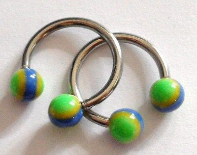 Half Hoop Horseshoes Earrings Lobe Rings 14g 14 gauge - I Love My Piercings!