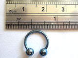 Blue Hoop Horseshoe Circular Nose Septum Ring 16g 16 gauge 10mm - I Love My Piercings!