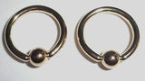 Pair GOLD Lip Snake Bites Bottom Lip Rings Hoops 14 gauge 14g 10mm - I Love My Piercings!