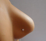 4 Clear Crystal Nose Studs Pins L Shape Sterling Silver Rings 22 gauge 22g - I Love My Piercings!