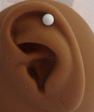 White Titainium Helix Cartilage Tragus Straight Barbell Ring Stud 16 gauge 16g - I Love My Piercings!