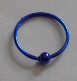 Blue Titanium Sterling Silver Nose Jewelry Stud HOOP Ring 22 gauge 22g 9mm - I Love My Piercings!