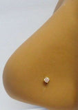 18K GOLD Plated Claw Set Clear Crystal Nose Ring Pin L Shape 22 gauge 22g - I Love My Piercings!