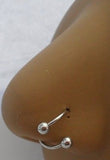 Twisted Surgical Stainless Steel Nose Hoop Ring 20 gauge 20g 8mm diameter - I Love My Piercings!