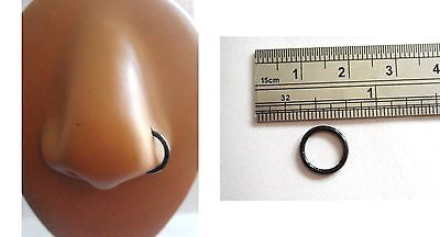 Black Segment Nose Ring Hoop 16g 16 gauge 8mm diameter - I Love My Piercings!