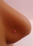 GOLD Plated Crystal Gem CZ Nose Studs Pins Ubend Straight Post 22 gauge 22g - I Love My Piercings!