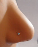 6 AB Crystal Nose Studs Pins L Shape Sterling Silver Rings 22 gauge 22g - I Love My Piercings!