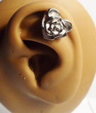 Large Surgical Steel Flower Rose Barbell Stud Conch Helix Cartilage 16 gauge 16g - I Love My Piercings!