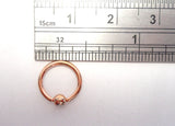 Clear Crystal Rose Gold Titanium Nose Lip Cartilage Hoop Ring 8 mm 16 gauge - I Love My Piercings!