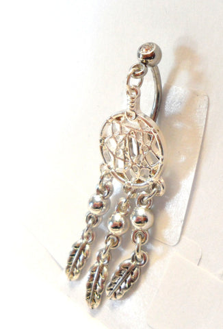 Dream Catcher Dangle Vertical Clitoral Hood Bar VCH Curved Genital 16 gauge 16g - I Love My Piercings!