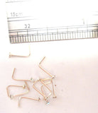 10 Sterling Silver Claw Set Tiny Diamond cz Crystal Nose Studs 22 gauge - I Love My Piercings!