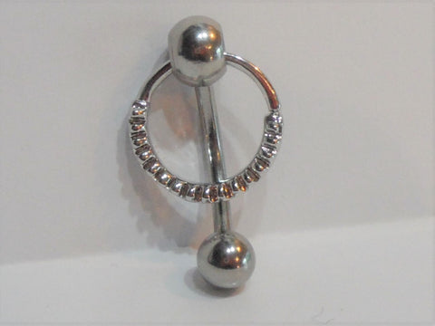 Surgical Steel Diamond Cut Dangle Hoop Filigree VCH Clit Clitoral Hood Ring 14g - I Love My Piercings!