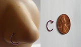 Purple Titanium Open Hoop Nose Ring Stud 20 gauge 20g 8mm Diameter - I Love My Piercings!