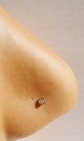 6 Gold CZ Gem Crystal Nose Screws corkscrew Rings 20 gauge 20g - I Love My Piercings!