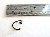 Black Titanium Thin Post Nose Hoop Ring 22 gauge 22g 9mm diameter - I Love My Piercings!
