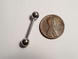 Internally Threaded Surgical Steel Straight Barbell 5/8 inch 6mm balls 14 gauge - I Love My Piercings!
