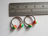 Rasta Snake Bites Lip Piercings Horseshoes Half Hoop Balls 16 gauge 16g - I Love My Piercings!