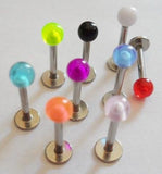 Surgical steel Ball Lip Studs Posts Rings Monroe 16 gauge 16g Assorted Colors - I Love My Piercings!