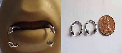 Surgical Steel Horseshoes Spiked Spikes Snake Bites Lip Rings 14 gauge 14g