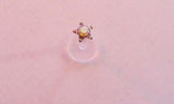 Bioplast Star AB CRYSTAL CZ Lip Ring Stud Monroe 16 gauge 16g 8mm post length - I Love My Piercings!
