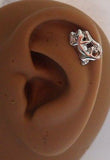 Surgical Steel Helix Tragus Cartilage Barbell Stud Ring 16 gauge 16g Gecko - I Love My Piercings!