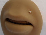 Bioplast Plastic Posts CRYSTAL Gold Titanium Lip Studs Rings 16 gauge 16g 10mm - I Love My Piercings!
