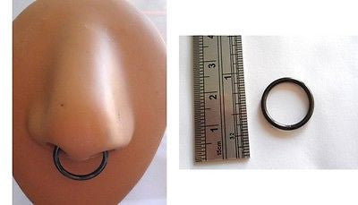 Black Titanium Plated Seamless Segment Septum Nose Ring Hoop 14g 14 gauge 12mm - I Love My Piercings!