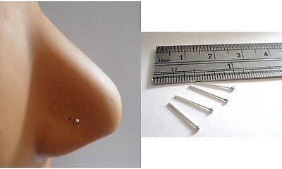 4 Sterling Silver Tiny Ball Nose Studs Straight Pins U Bend 22 gauge 22g - I Love My Piercings!