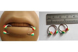 Rasta Snake Bites Lip Piercings Horseshoes Half Hoop Balls 16 gauge 16g - I Love My Piercings!