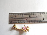 Gold Titanium Solitaire Pink Star Crystal Belly Curved Barbell Ring 14 gauge 14g - I Love My Piercings!