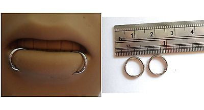 Surgical Steel SNAKE BITES Lip Hoops Rings 16g 16 gauge 8mm Diameter - I Love My Piercings!