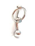 Light Blue Gem Small Hoop Dangle Barbell Bar VCH Jewelry Clit Clitoral Hood Ring 14 gauge - I Love My Piercings!