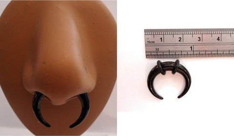 Black Hoop Pincher Round Tapered Septum Nose Ring 4 gauge 4g - I Love My Piercings!