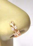 18K Rose Gold Plated Nose Hoop Stud Clear Gem Tiered Crystal 18 gauge 18g - I Love My Piercings!