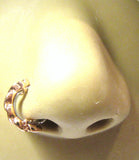 18K Rose Gold Plated Nose Hoop Stud Clear Gem Swirl Wrapped Crystal 20 gauge - I Love My Piercings!
