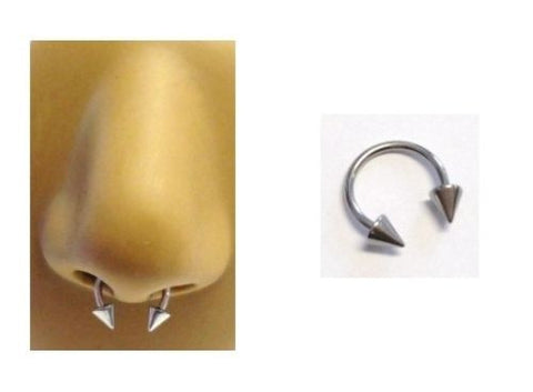 14G SEPTUM Nostril SILVER Half Hoop 14 gauge 14g 10m - I Love My Piercings!