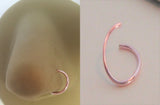 Titanium Plated Pink Rose Seamless Continuous Nose Hoop Ring 20 gauge 20g - I Love My Piercings!