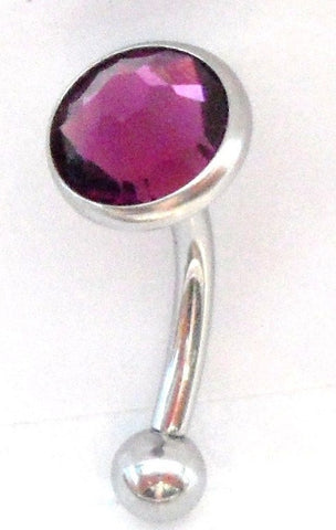 Flat Top Dark Purple CZ Vertical Clitoral Hood VCH Jewelry Barbell Genital 14 gauge 14g - I Love My Piercings!