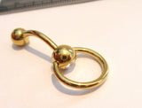 Gold Titanium CZ Dangle Curved Barbell Bar VCH Jewelry Clit Clitoral Hood Ring 14 gauge - I Love My Piercings!